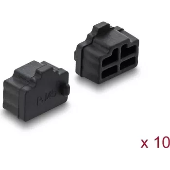 Tapa antipolvo Delock para RJ45, 10 piezas, silicona, negra (87547)