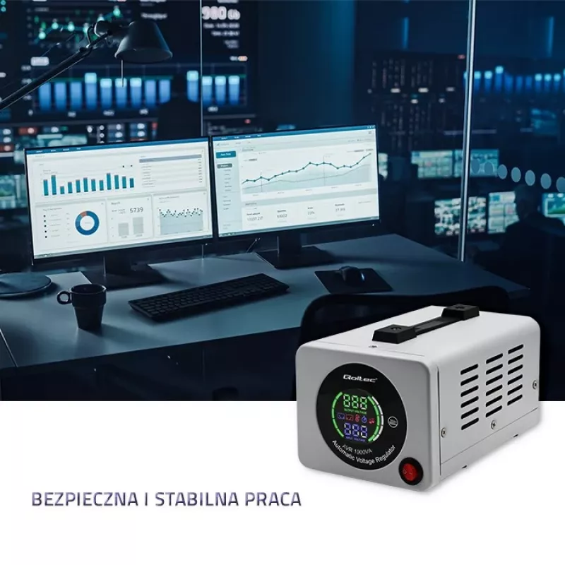 Estabilizador automático de tensión Qoltec 50723 AVR 1000VA