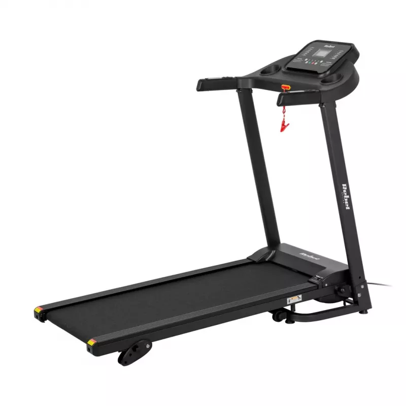 Cinta de correr eléctrica plegable REBEL ACTIVE RBA-1001 con pantalla LCD, 12 programas, 12 km/h, plata/negro