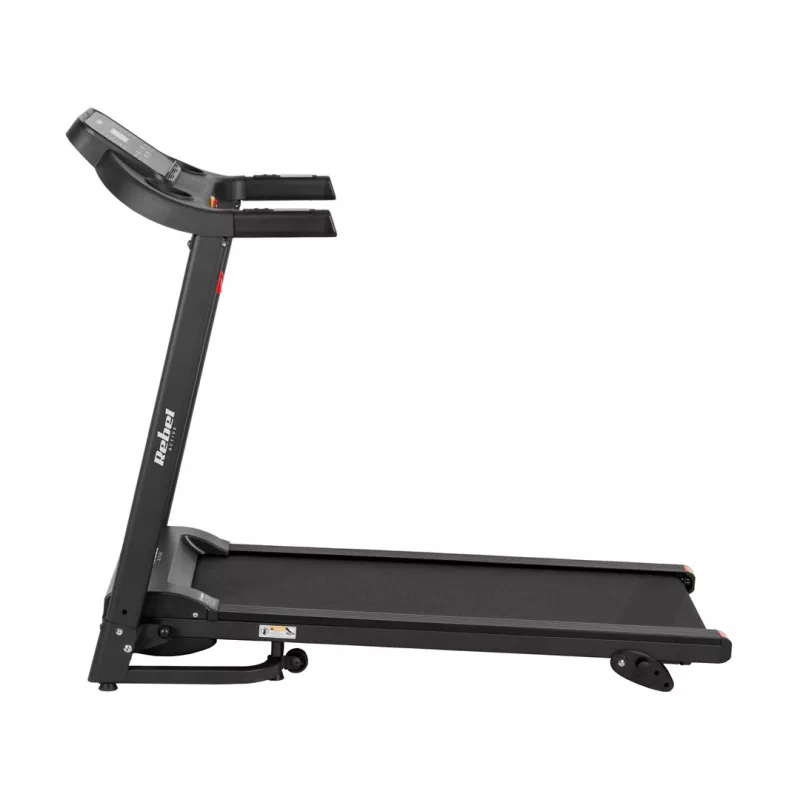 Cinta de correr eléctrica plegable REBEL ACTIVE RBA-1001 con pantalla LCD, 12 programas, 12 km/h, plata/negro