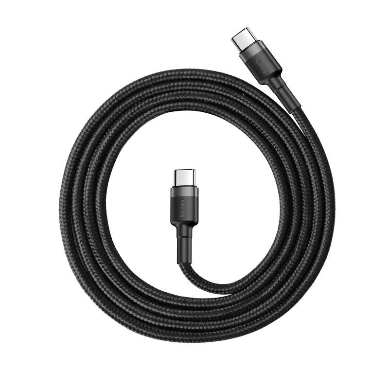 Cable Baseus Cafule USB-C a USB-C PD 2.0 QC 3.0 60W 1 m (negro/gris)