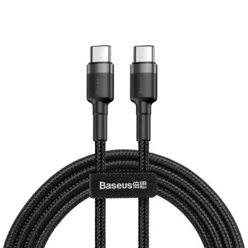 Cable Baseus Cafule USB-C a USB-C PD 2.0 QC 3.0 60W 1 m (negro/gris)
