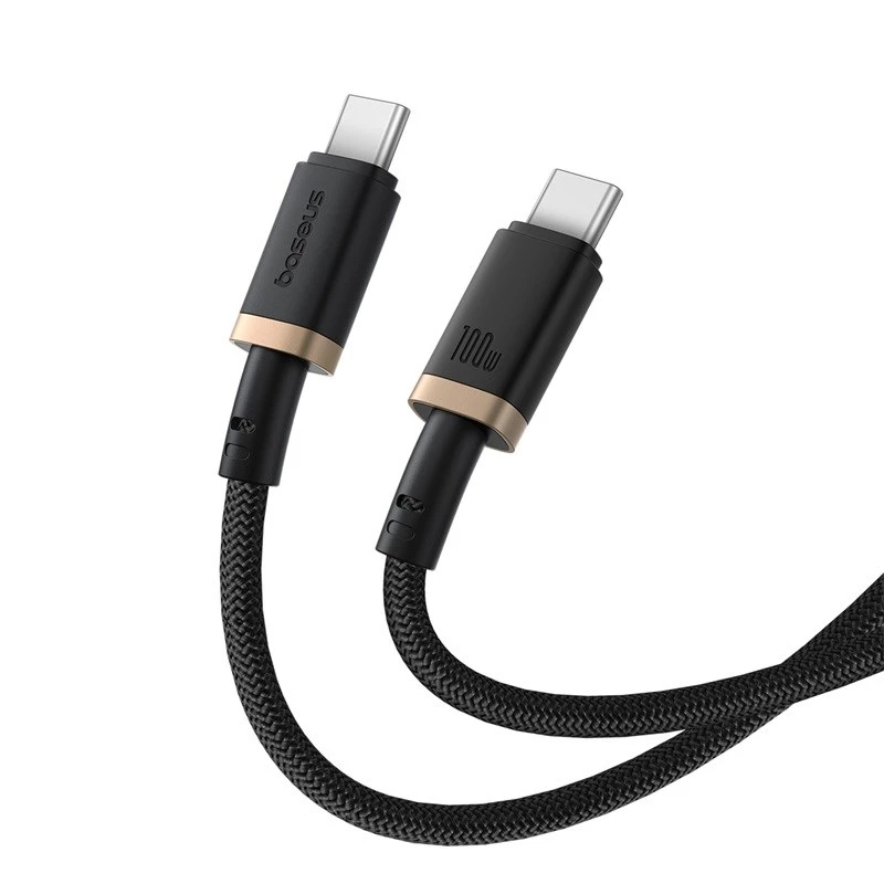 Baseus Dura cable de carga rápida Type-C a Type-C 100 W 1 m negro, dorado