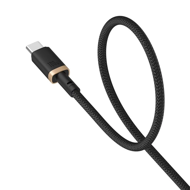 Baseus Dura cable de carga rápida Type-C a Type-C 100 W 1 m negro, dorado