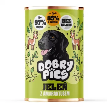 DOBRY PIES Ciervo con Amaranto Comida húmeda para perros 400g