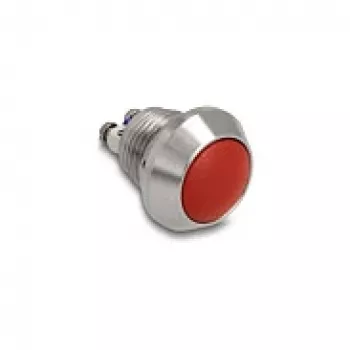 Delock Pulsador para montaje en panel 12 mm 2 x conexión por tornillo Rojo