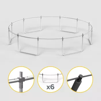 REBEL Active Trampolín PRO 14ft/427 cm con red de seguridad y escalera