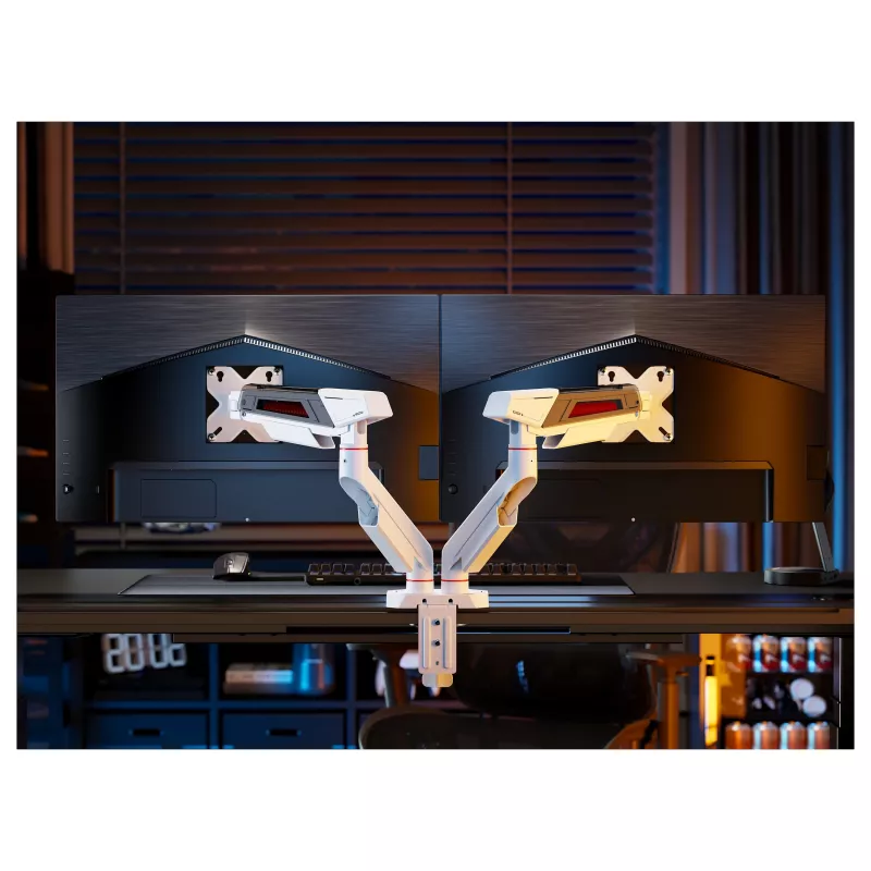 Equip Soporte de mesa doble para monitor 17-35 pulgadas 180° Gaming 12kg Negro/Blanco