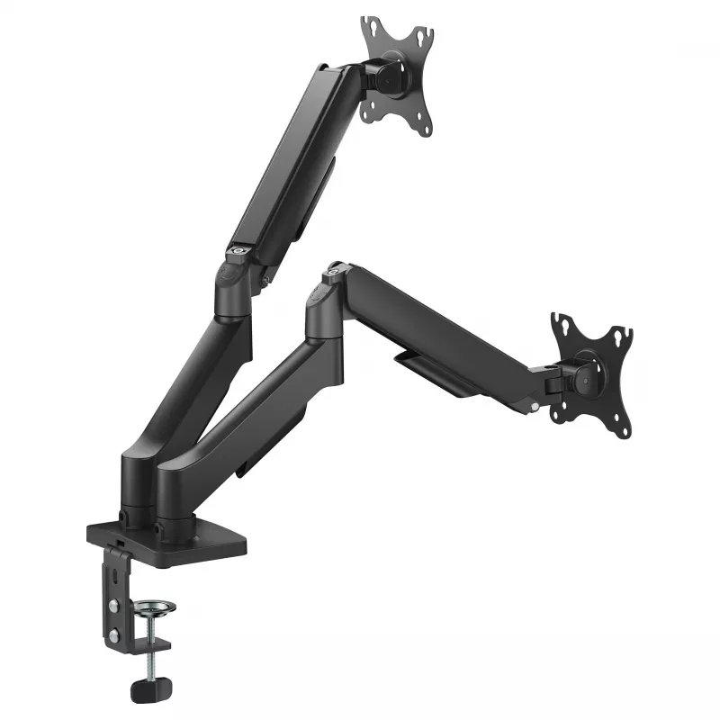 Equip Soporte de mesa doble para pantallas de 17-32 pulgadas, giro 360°, gas, capacidad de carga 9 kg, Negro
