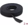 Cinta de velcro en rollo Delock negro L 2 m x An 13 mm (19030)