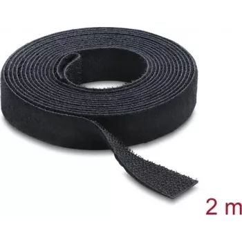 Cinta de velcro en rollo Delock negro L 2 m x An 13 mm (19030)