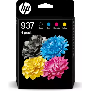 Cartucho de tinta original HP 937 pack de 4 (negro, cian, magenta, amarillo)
