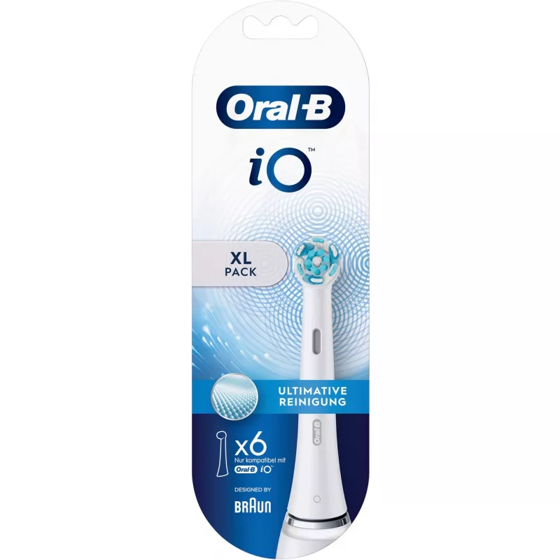 Cabezales de cepillo Oral-B iO Ultimate Clean blancos, 6 uds. cabezales de repuesto para cepillo de dientes
