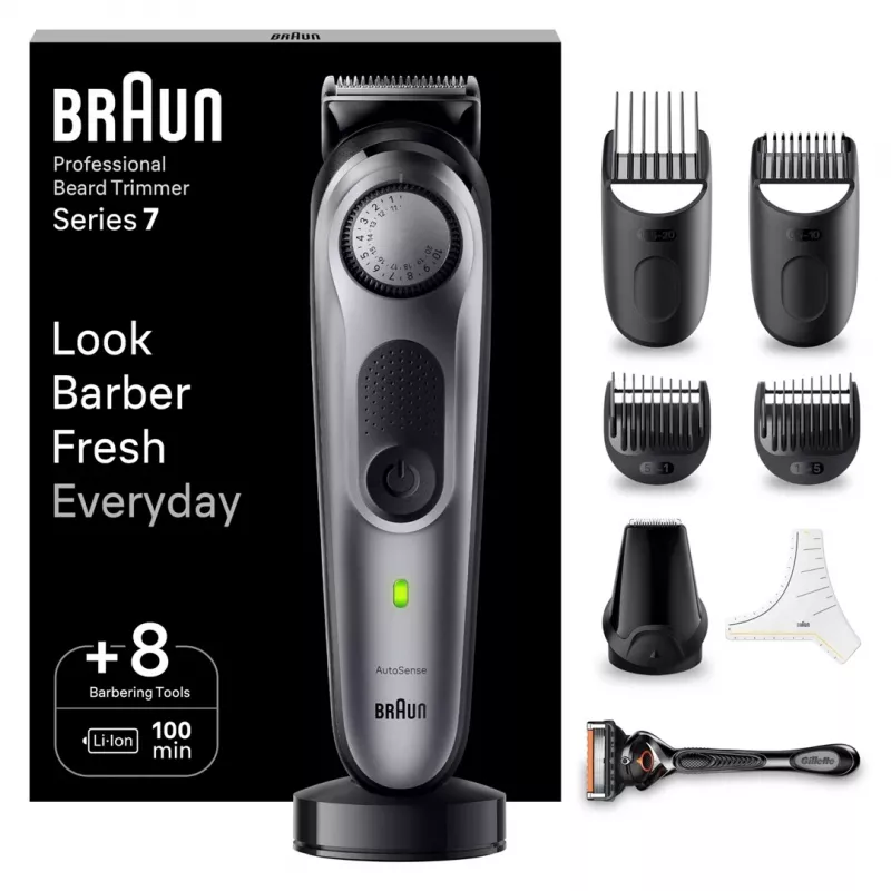 Recortadora de barba Braun BT7420 - recortadora todo en uno - negra/gris