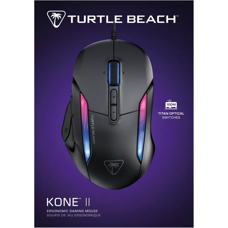 Ratón gaming ergonómico RGB Turtle Beach Kone II, negro