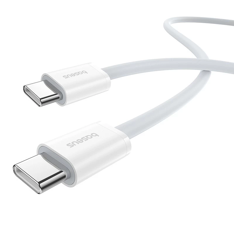 Cable de datos Baseus Superior USB C a USB C 1 m 30 W blanco