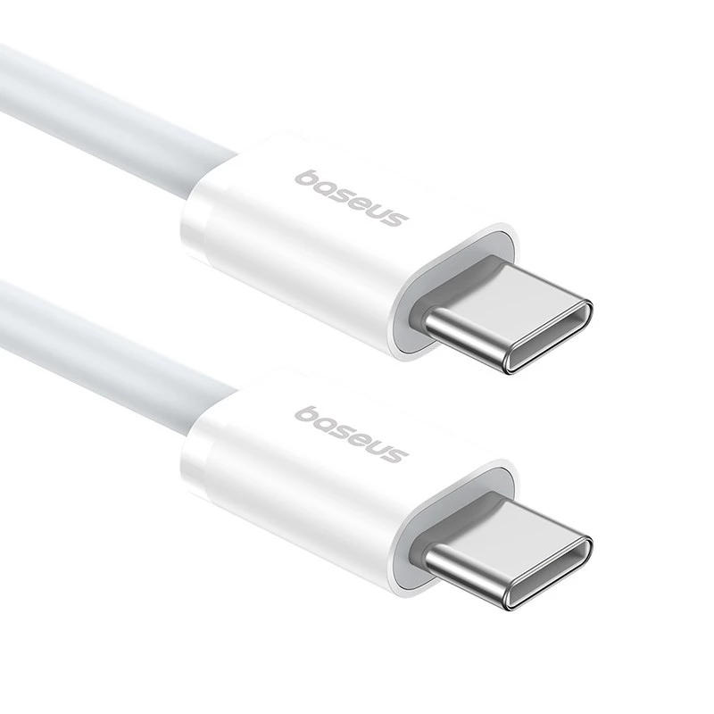Cable de datos Baseus Superior USB C a USB C 1 m 30 W blanco