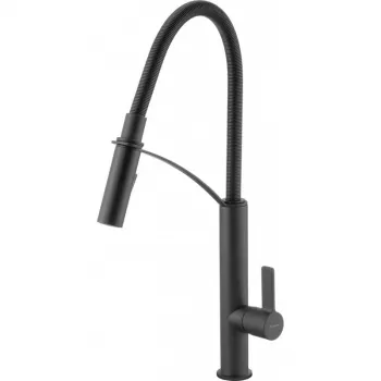 Grifo de cocina DEANTE Gerbera con rociador extraíble, negro mate