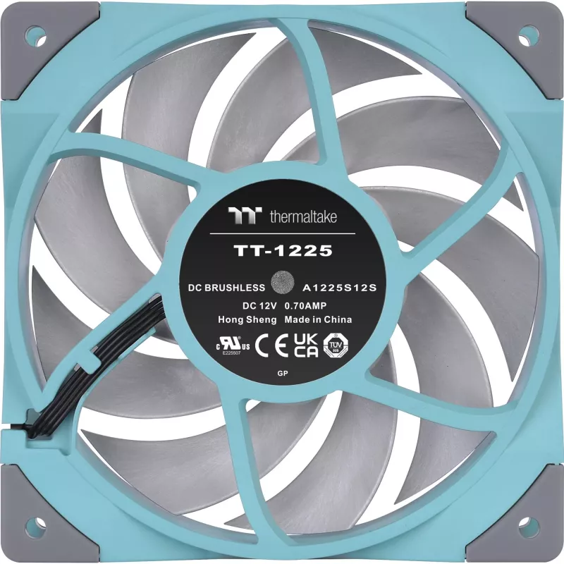 Ventilador de radiador Thermaltake TOUGHFAN 12 Turquoise de alta presión estática 120mm pack individual