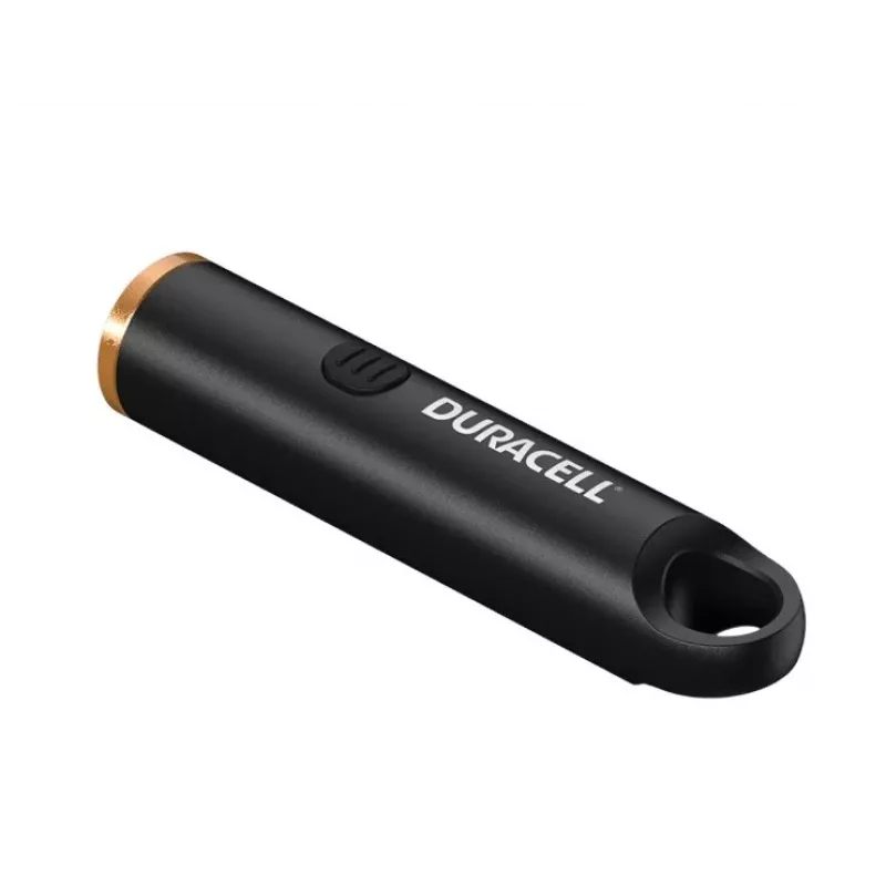 Llavero linterna Duracell DK100R 100 lúmenes recargable negro