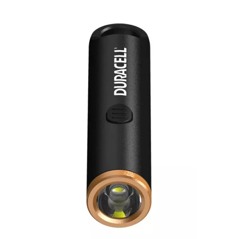 Llavero linterna Duracell DK100R 100 lúmenes recargable negro