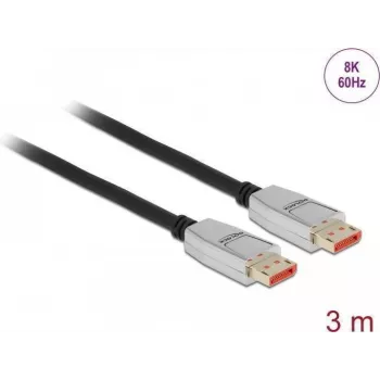 Cable DisplayPort Delock 8K 60Hz 3m DisplayPort 1.4 conector macho a macho negro (87042)
