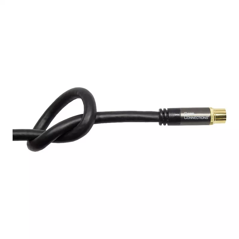 Cable de antena SAT Good Connections SmartFLEX, conector acodado IEC/Coax a conector hembra, dorado, cuádruple apantallado, 120 dB, negro, 1,5 m (GC-M2072)