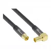 Cable de antena SAT Good Connections SmartFLEX, conector acodado IEC/Coax a conector hembra, dorado, cuádruple apantallado, 120 dB, negro, 1,5 m (GC-M2072)