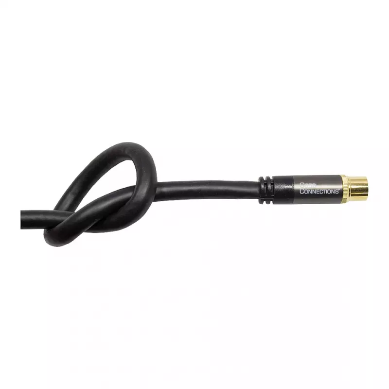 Cable de antena SAT Good Connections SmartFLEX, conector acodado IEC/Coax a conector hembra, dorado, cuádruple apantallado, 120 dB, negro, 2 m