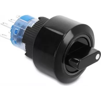 Delock Interruptor Giratorio para Instalación 22 mm Enclavamiento 6x Conexión de Soldadura IP65 Negro 20991