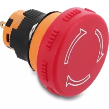 Delock Pulsador de Hongo 16 mm Orificio de Montaje 2 x Terminal de Soldadura (Corto) Plástico 32 mm Ø Negro
