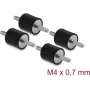 Delock Amortiguador de Vibraciones M4 x 0,7 mm D 15 x H 15 mm con 2 x Rosca Exterior 4 Uds. Negro (60799)