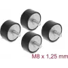Delock Amortiguador de Vibraciones M8 x 1,25 mm D 40 x H 20 mm con 2 x Rosca Exterior 4 Uds. Negro (60817)