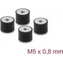 Delock Amortiguador de Vibraciones M5 x 0,8 mm D 20 x H 15 mm con 2 x Rosca Interior 4 Uds. Negro