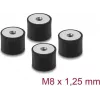 Delock Amortiguador de Vibraciones M8 x 1,25 mm D 30 x H 20 mm con 2x Rosca Interior 4 Uds. Negro (60827)