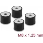 Delock Amortiguador de Vibraciones M8 x 1,25 mm D 30 x H 20 mm con 2x Rosca Interior 4 Uds. Negro (60827)
