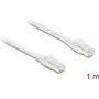 Delock Cable Patch Plano RJ45 Cat.8.1 U/FTP 40 Gbps 1 m Blanco (81025)