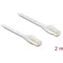 Delock Cable Patch Plano RJ45 Cat.8.1 U/FTP hasta 40 Gbps 2 m Blanco (81026)