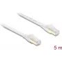 Delock Cable Patch Plano RJ45 Cat.8.1 U/FTP hasta 40 Gbps 5 m Blanco (81028)