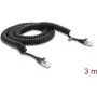 Delock Cable Espiral RJ50 Macho-Macho 3 m Negro (91236)