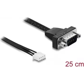 Delock Cable de Conexión Serie RS-232 D-Sub 9 Polos Macho a JST XH 4 Polos Hembra 25 cm (91277)