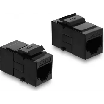 Delock Módulo Keystone Acoplador RJ12 Hembra a RJ12 Hembra Cat.3 Plástico Negro (91378)