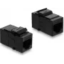 Delock Módulo Keystone Acoplador RJ12 Hembra a RJ12 Hembra Cat.3 Plástico Negro (91378)