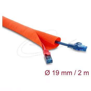 Delock Funda Protectora de Cables Autocierre 2 m x 19 mm Naranja