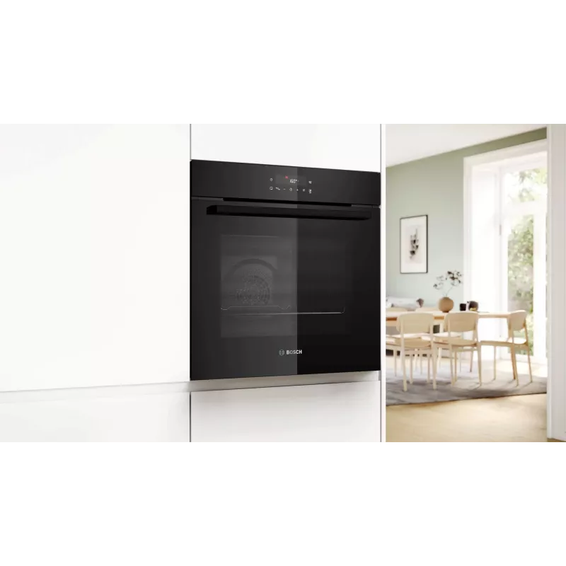 BOSCH HBG571EB4 Horno empotrable, negro, 71 L, autolimpieza pirolítica, 7 modos de calor