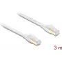 Delock Cable de red plano RJ45 Cat.8.1 U/FTP hasta 40 Gbit/s 3 m blanco (81027)