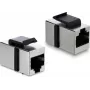 Delock Módulo Keystone acoplador RJ45 conector hembra a conector hembra Cat.6 apantallado metal plateado / negro (90837)