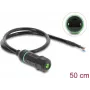 Delock Cable RJ45 conector hembra a extremos de cable abiertos Cat.6 para montaje en panel con rosca M16,8 x 1,5 mm y carcasa 50 cm negro (87181)