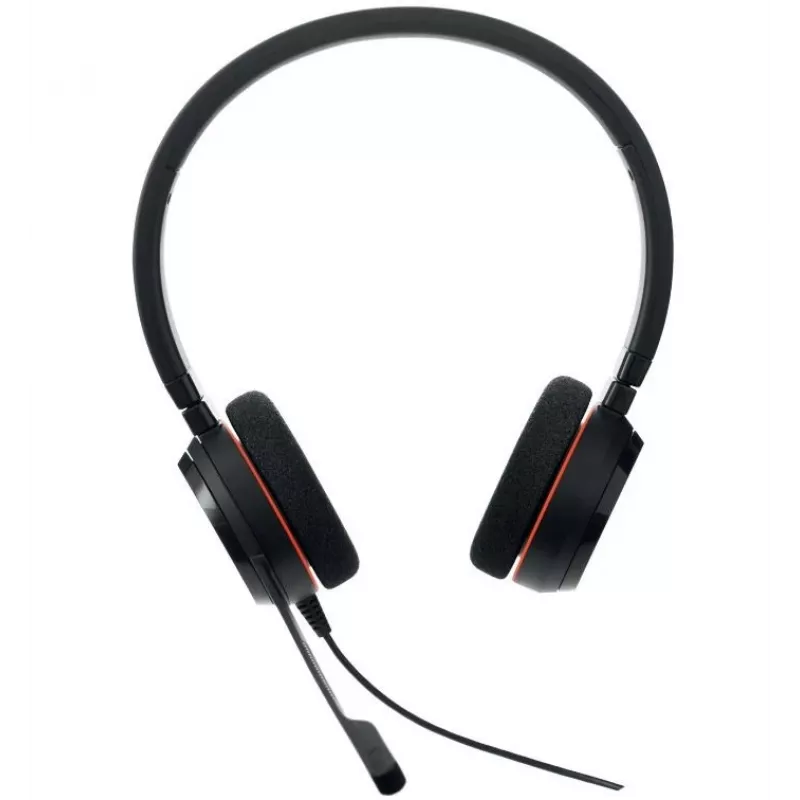 Jabra Evolve 20 MS Auriculares on-ear estéreo USB-C con micrófono con cancelación de ruido, negro
