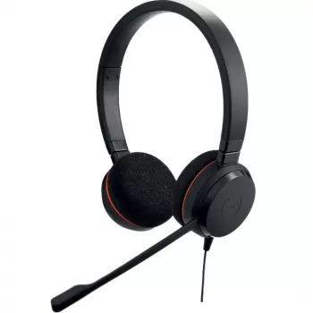 Jabra Evolve 20 MS Auriculares on-ear estéreo USB-C con micrófono con cancelación de ruido, negro